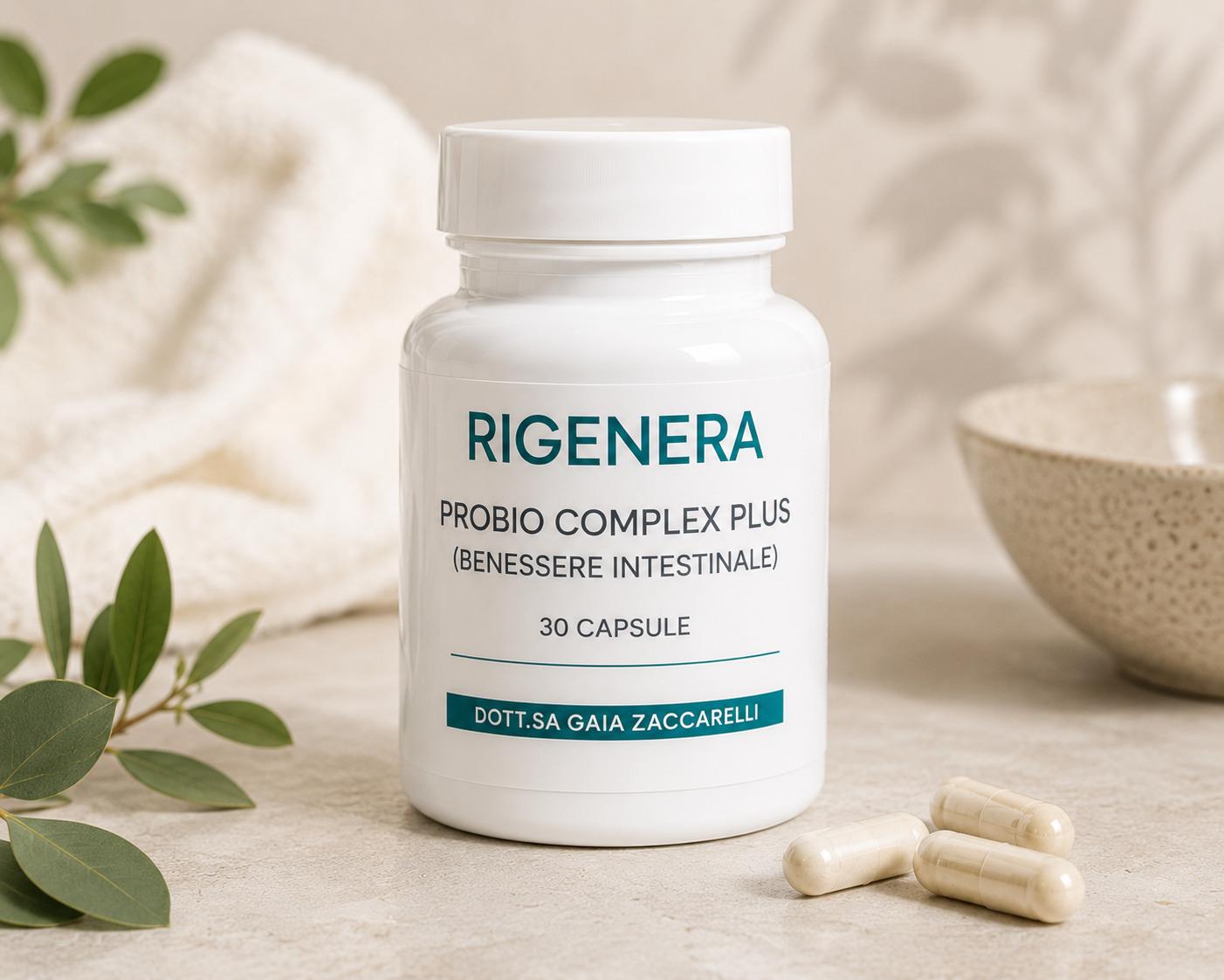probio complex plus benessere intestinale 30 capsule rigenera integratore probiotico equilibrio intestinale supporto digestivo dottoressa gaia zaccarelli