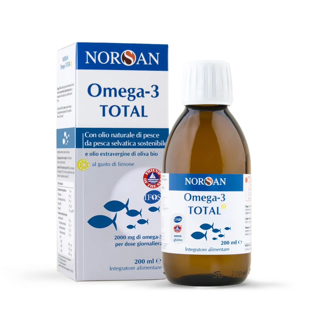 Omega 3 Total Olio di pesce liquido con vitamina D