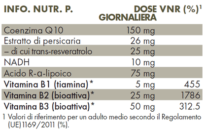Energia & Q10 – Coenzima Q10, NADH e Resveratrolo | 60 capsule