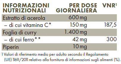 Ferro Vegano + Vitamina C Naturale – 90 Capsule (1 mese)