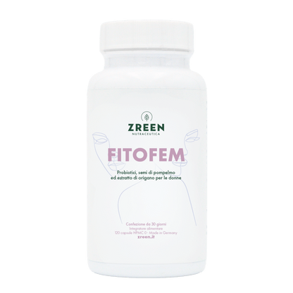 FitoFem – Probiotici, Semi di Pompelmo ed Estratto di Origano per una Flora Batterica Sana 120 Capsule HPMC (1 mese)
